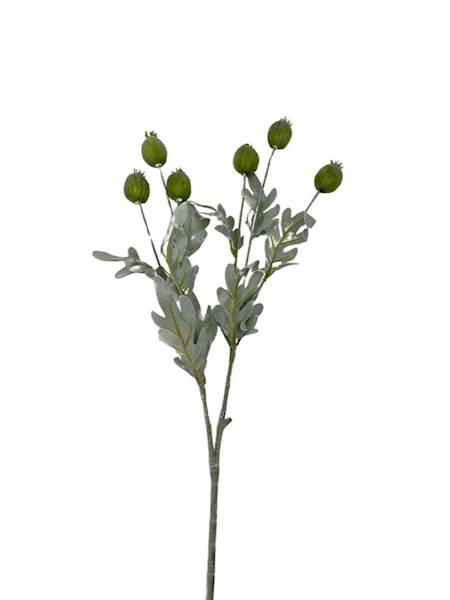 Makówki gałązka 85 cm zielona
