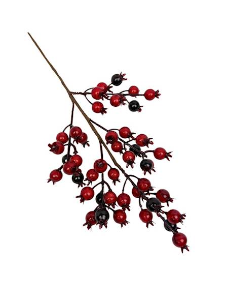 Gałązka czerwone kulki 35 cm 