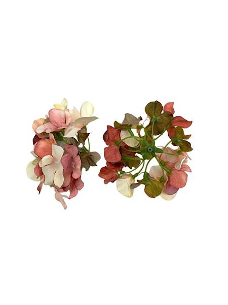 Hortensja główka 13 cm  róż, krem i zielony