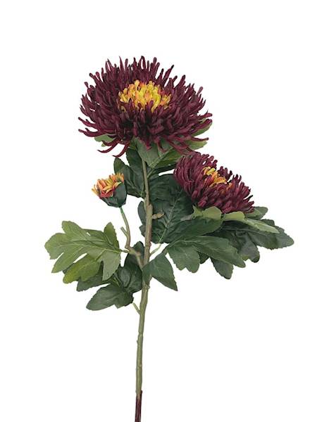 Chryzantema XL gałązka 93 cm bordowa
