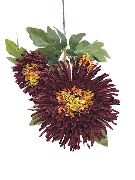 Chryzantema XL gałązka 93 cm bordowa
