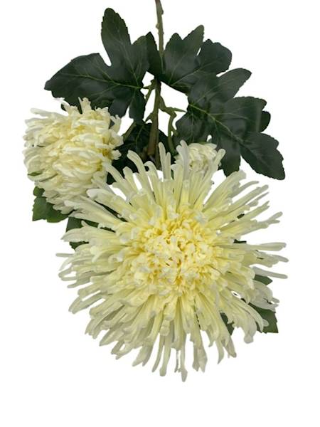 Chryzantema XL gałązka 93 cm jasny krem
