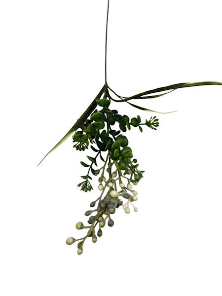 Dodatek kulki gałązka 45 cm biało zielony