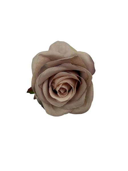 Róża główka 9 cm ciemny beż/ brąz