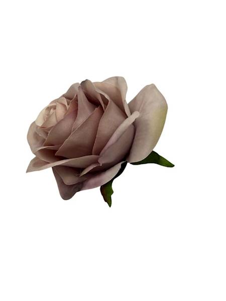 Róża główka 9 cm ciemny beż/ brąz