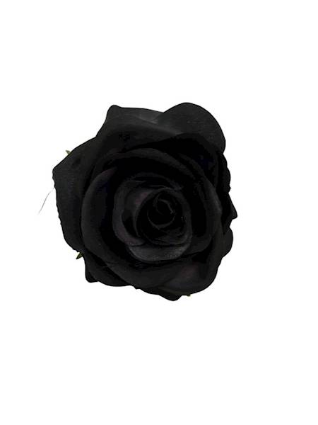 Róża główka 9 cm czarno szara