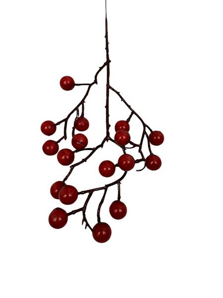 Gałązka kulki czerwone 30 cm