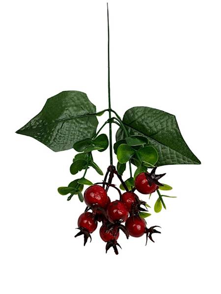 Gałązka kulki czerwone 37 cm