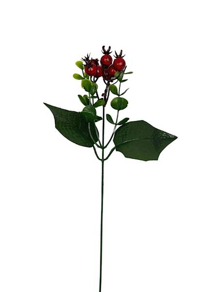 Gałązka kulki czerwone 37 cm