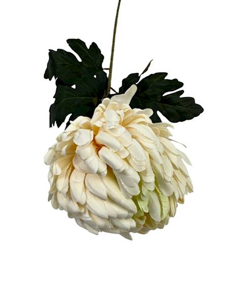 Chryzantema gałązka 74 cm kremowa z zielonym