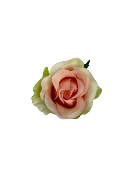 Róża główka 5 cm jasny róż i zielony