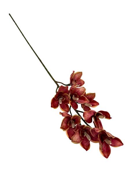 Orchidea gałązka 85 cm czerwono pomarańczowa