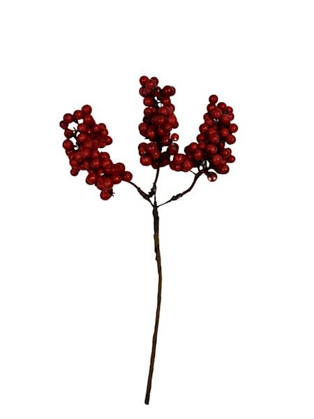 Kulki czerwone gałązka 24 cm