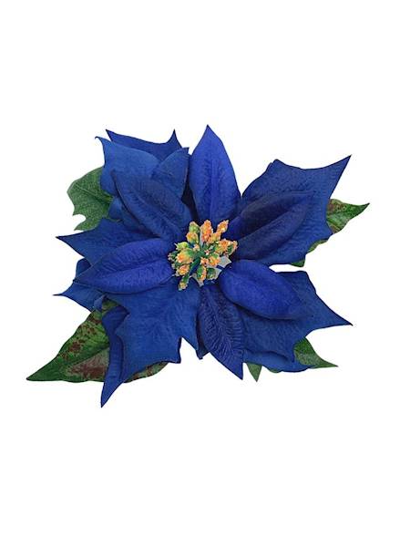 Gwiazda betlejemska welurowa 20 cm szafirowa