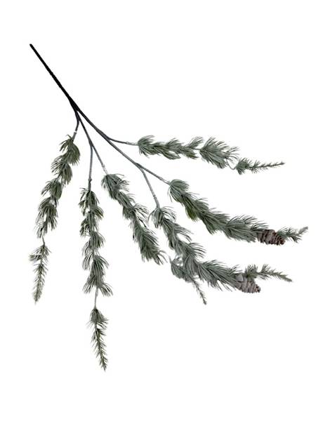 Modrzew gałązka z szyszkami 64 cm bielona