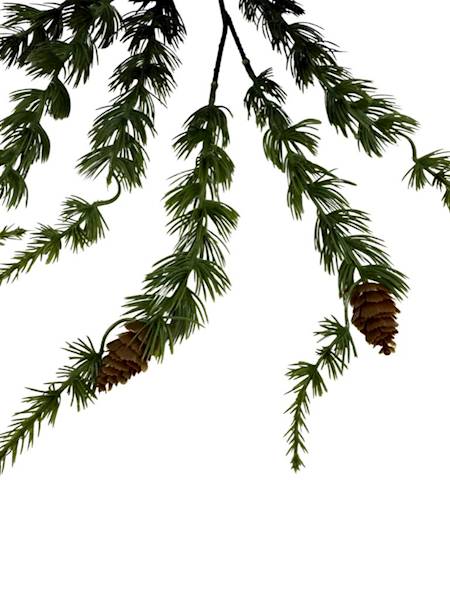 Modrzew gałązka z szyszkami 64 cm zielono czarna