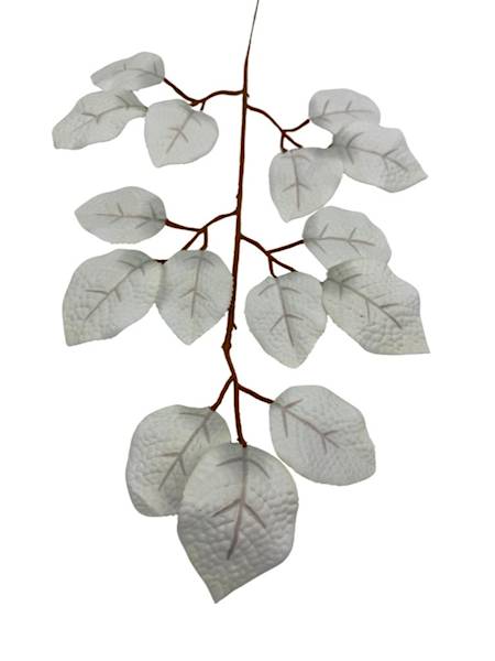 Liść róży 55 cm biały