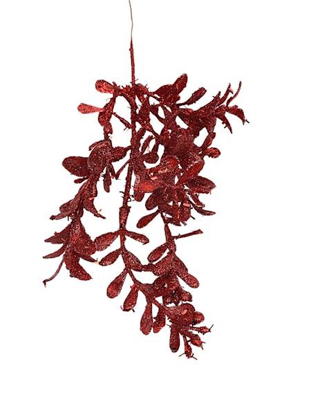 Gałązka brokat 30 cm czerwona