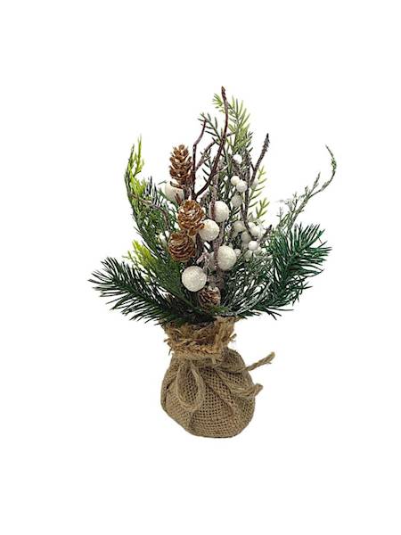 Ozdobny woreczek bożonarodzeniowy 25 cm biały