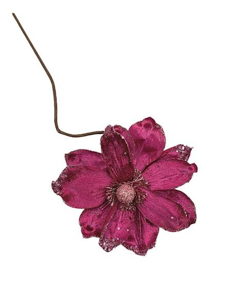 Magnolia na piku welurowa 50 cm fuksja