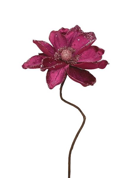 Magnolia na piku welurowa 50 cm fuksja
