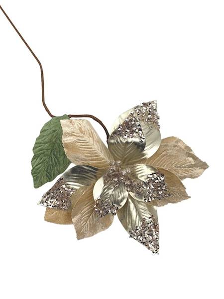 Gwiazda betlejemska gałązka 57cm złota