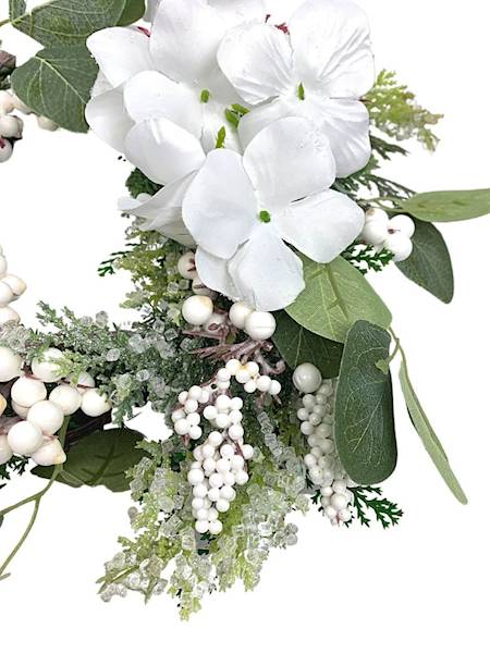 Wianek świąteczny 40 cm biały