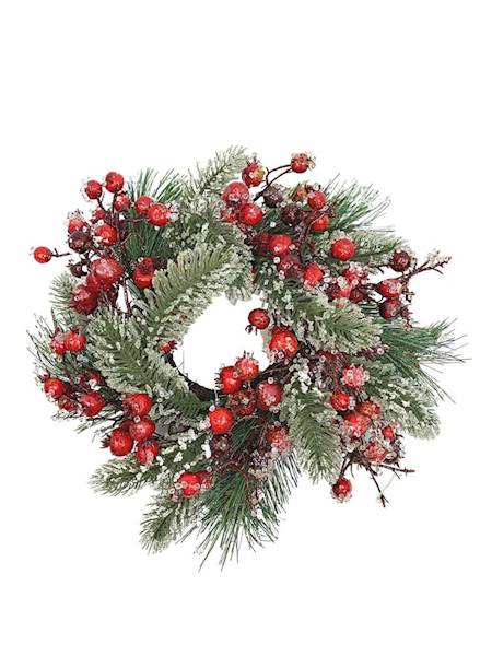 Wianek świąteczny 30 cm z owocami dzikiej róży