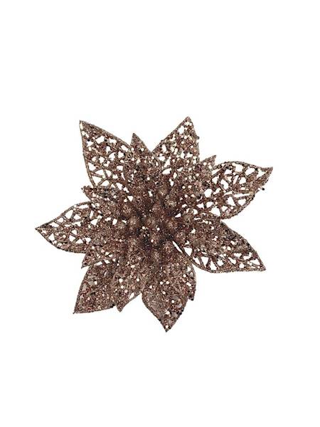 Gwiazda betlejemska na klipsie 13 cm brudny róż