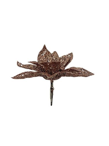 Gwiazda betlejemska na klipsie 13 cm brudny róż