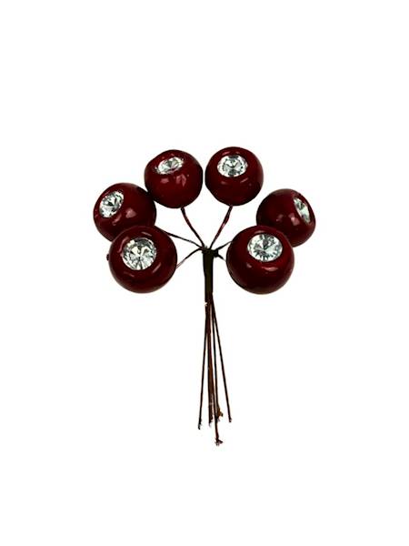 Kulki z diamentem wiązka 6 sztuk czerwone