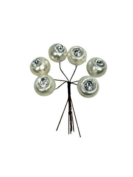 Kulki z diamentem wiązka 6 sztuk perłowe