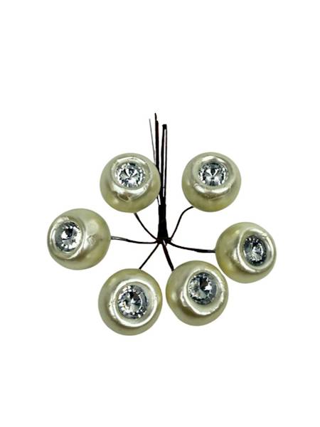 Kulki z diamentem wiązka 6 sztuk perłowe złote