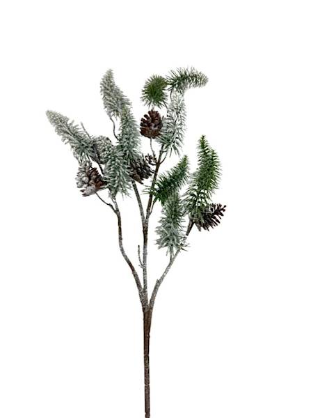 Gałązka ośnieżona z szyszkami 90 cm