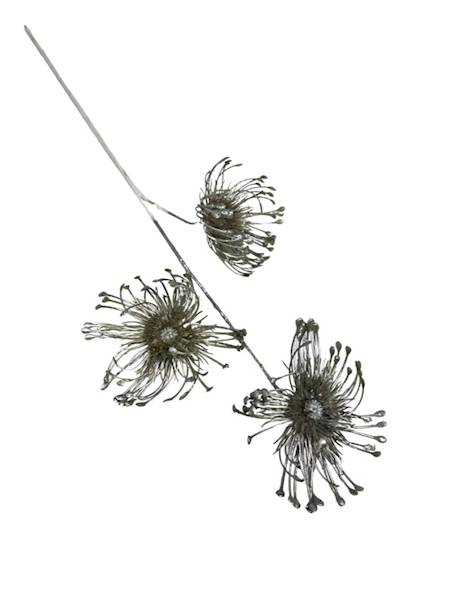 Gałązka dekoracyjna 67 cm szara perłowa