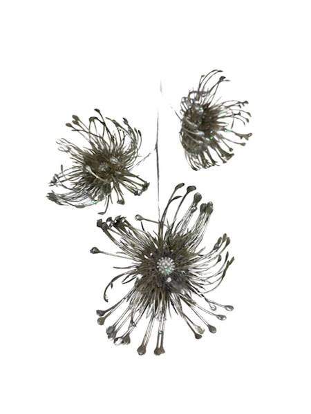 Gałązka dekoracyjna 67 cm szara perłowa