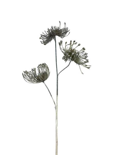 Gałązka dekoracyjna 67 cm szara perłowa