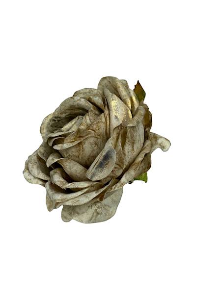 Róża pozłacana główka 9 cm beż