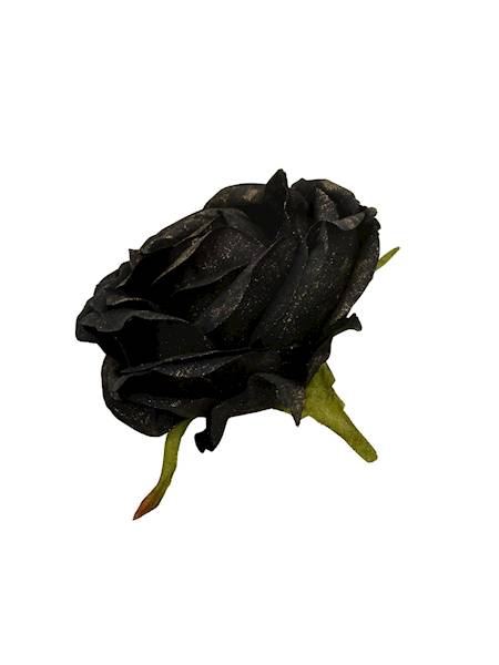 Róża pozłacana główka 9 cm czarna
