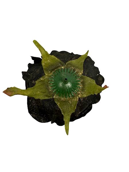 Róża pozłacana główka 9 cm czarna