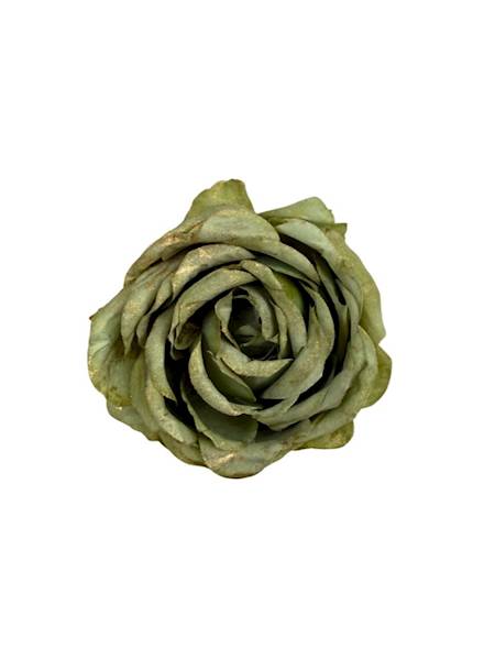 Róża pozłacana główka 9 cm zielona