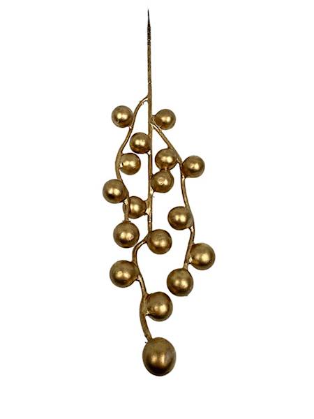 Perełki gałązka z kuleczkami 29 cm złota