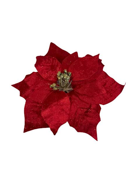 Gwiazda betlejemska 22 cm welurowa czerwona 