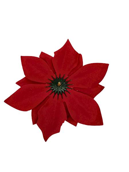 Gwiazda betlejemska 15 cm czerwona z brokatem