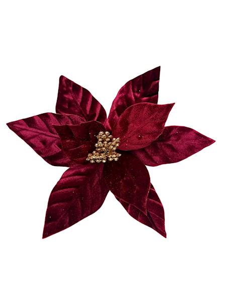 Gwiazda betlejemska welurowa 24 cm bordowa
