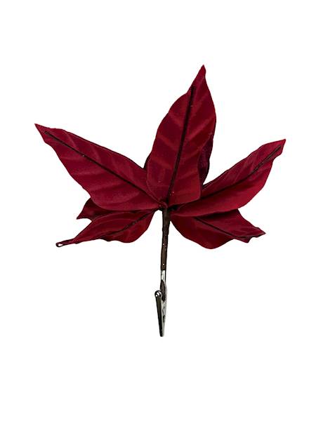 Gwiazda betlejemska welurowa 24 cm bordowa