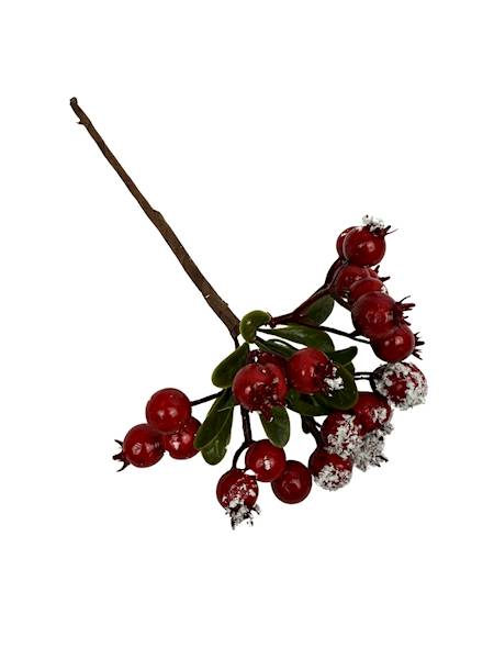 Pik kulki czerwone ośnieżone 22 cm