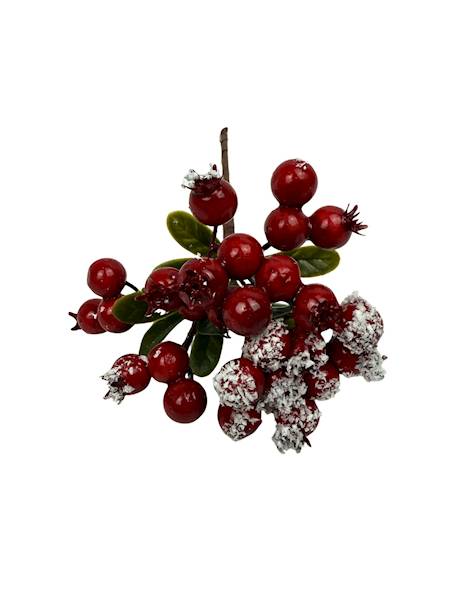 Pik kulki czerwone ośnieżone 22 cm