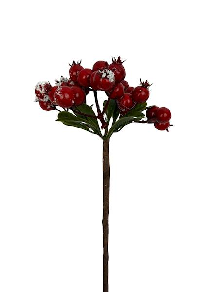 Pik kulki czerwone ośnieżone 22 cm