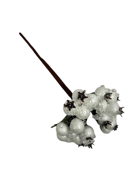 Pik kulki białe z kryształkami 22 cm